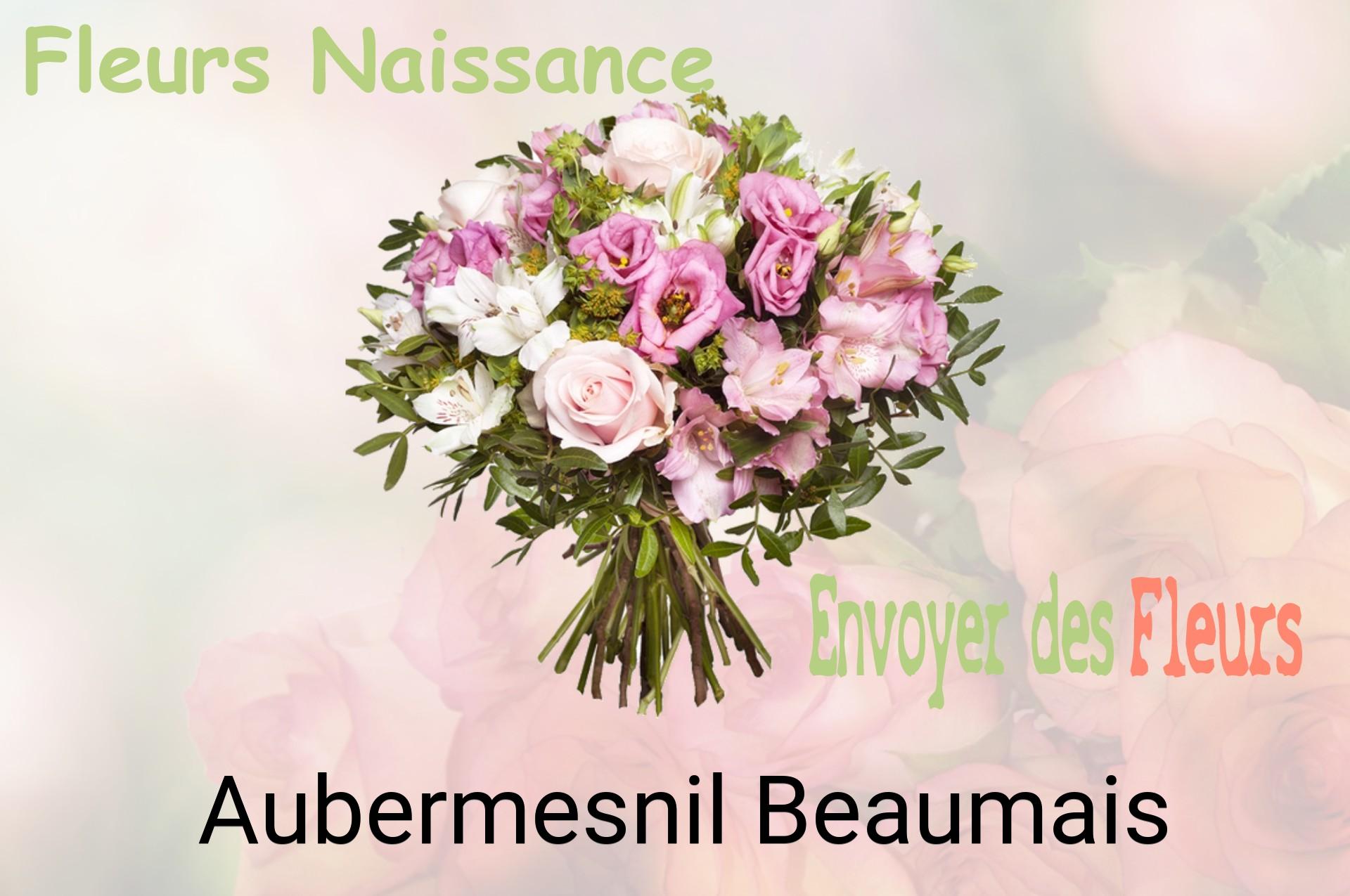 Bouquet de fleurs de naissance livré à Aubermesnil-Beaumais