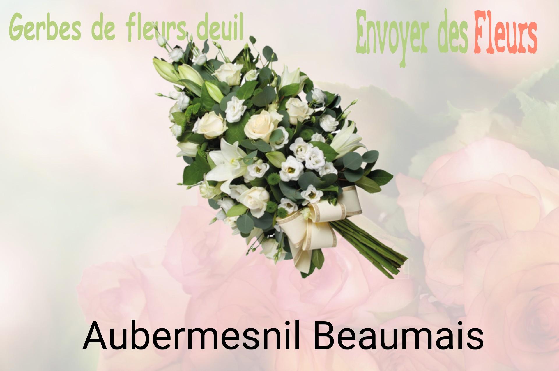 Gerbe de fleurs de deuil livrée à Aubermesnil-Beaumais
